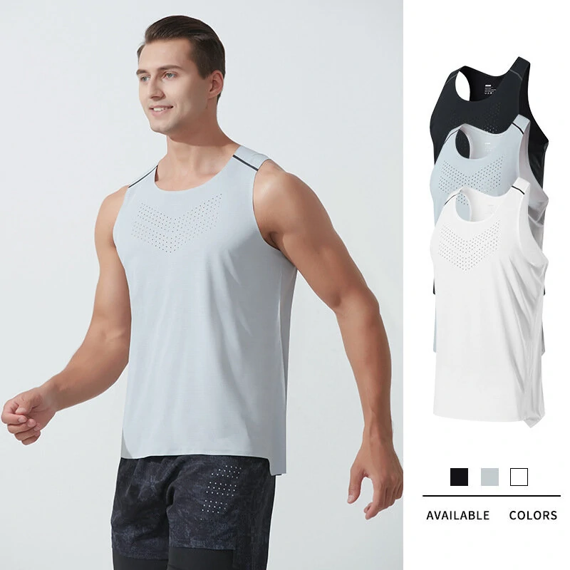 (image for) TENGOO Sports Fitness Sleeveless Shirt Quick Dry Fashion Breathable Men Tank Tops Training Shirts Training for Gym Workout Bodybuilding