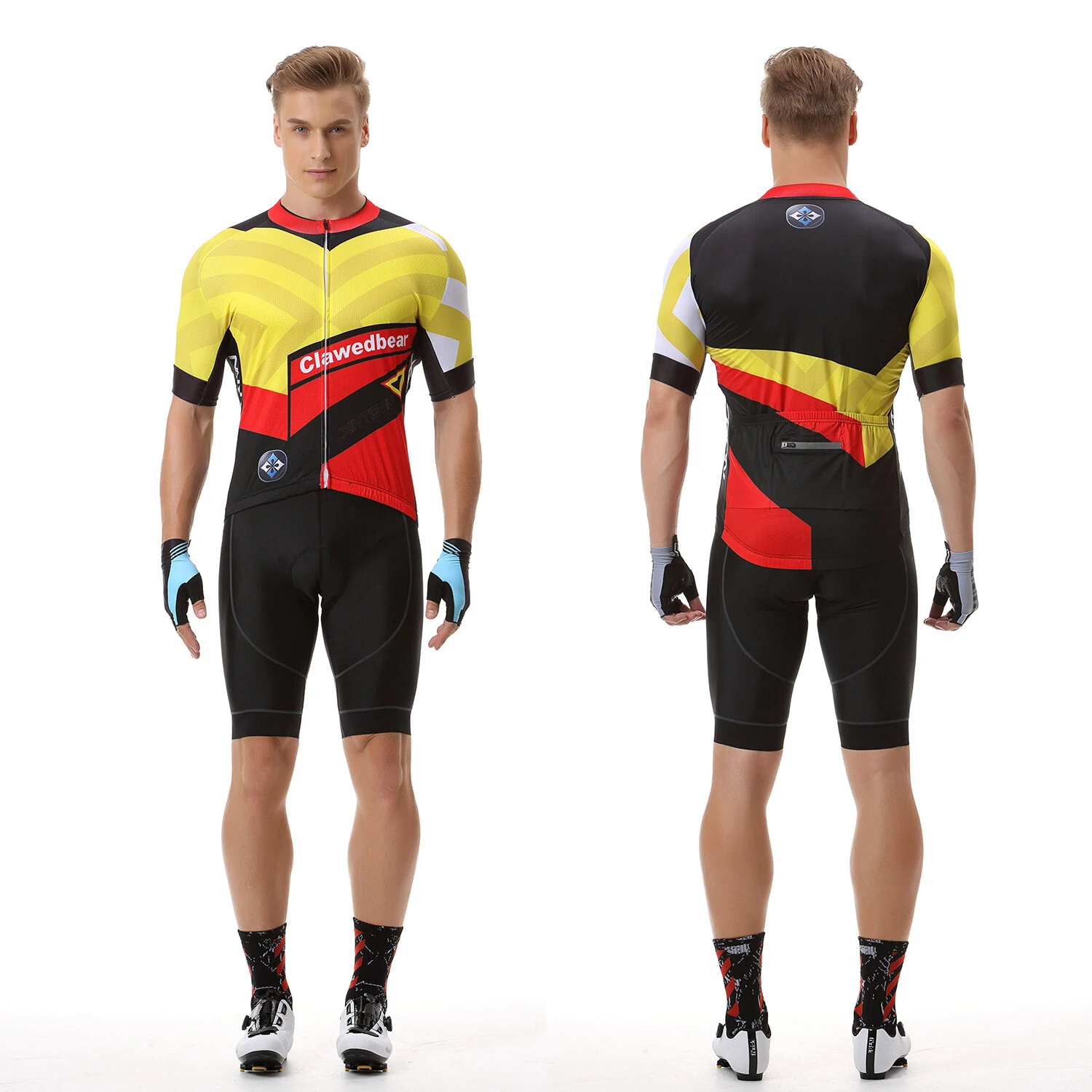 (image for) XINTOWN Men's Cycling Short Sleeve Shirt Quick-Drying Moisture Wicking Fabric with Various Color Options